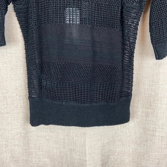 NWT Guess Black Open Knit Dolman Sleeve Top Size XS - Picture 2 of 9